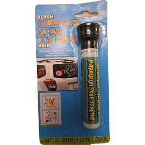 Black Window Glass Marker .84 oz. - New For Cars Windows & More New Unopened